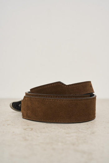 Women's brown suede belt - 3