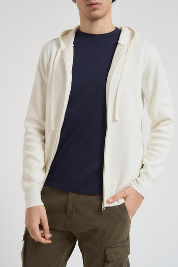 Felpa uomo in maglia panna - 5