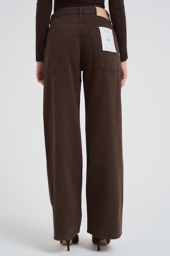 Jeans donna a palazzo Mia marrone - 3