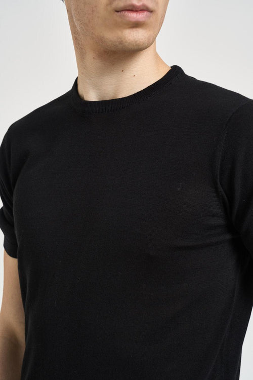 T-shirt uomo in maglia nera - 2