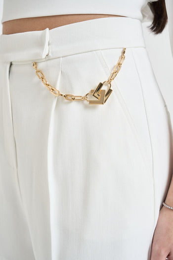 Short donna con catena bianco - 5