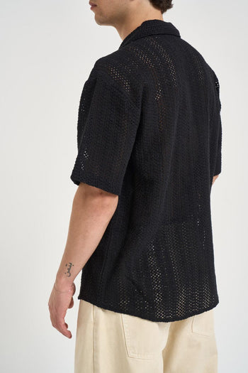 Camicia uomo traforata nera - 4