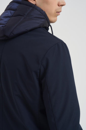Giubbotto uomo con cappuccio blu notte - 5