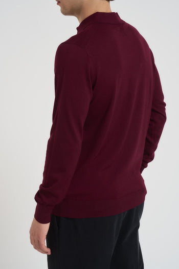 Polo uomo a maniche lunghe bordeaux - 4