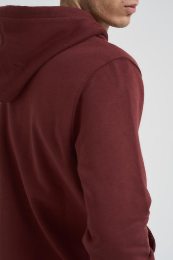 Felpa uomo con cappuccio bordeaux - 4