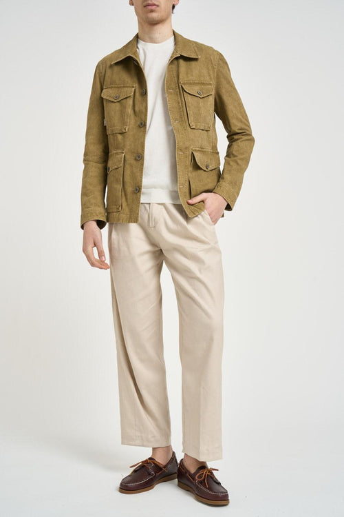 Giacca uomo in cotone ocra