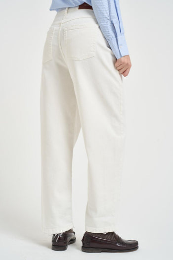 Jeans donna barrel in denim bianco - 4
