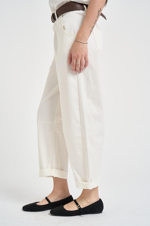 Pantalone donna balloon bianco - 2