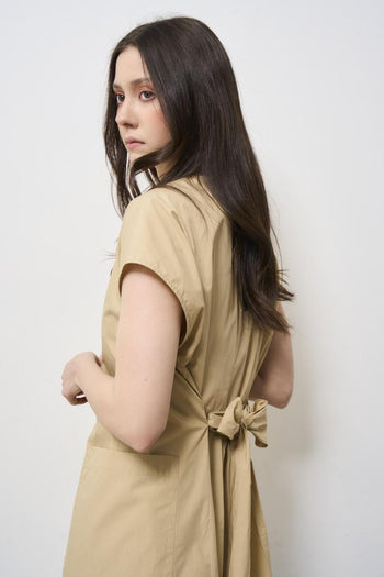Beige women's dress - 5
