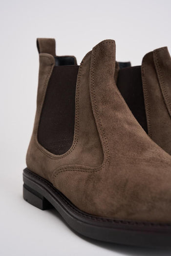 Stivale uomo Chelsea in suede marrone - 4