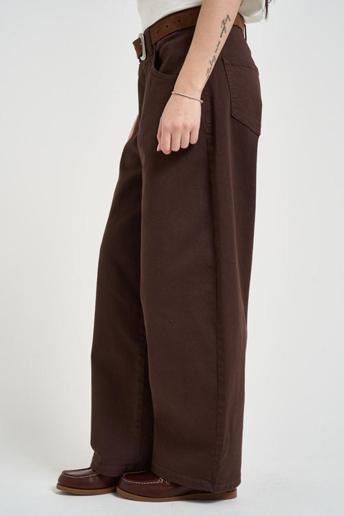 Jeans donna balloon marrone - 2