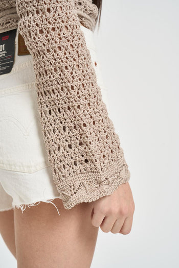 Cardigan donna incrociato corda - 5