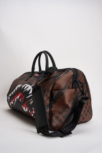 Borsone con stampa Smeared Grunge marrone - 4