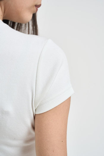 T-shirt donna girocollo bianca - 4