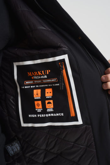 Giubbotto uomo con cappuccio nero - 6