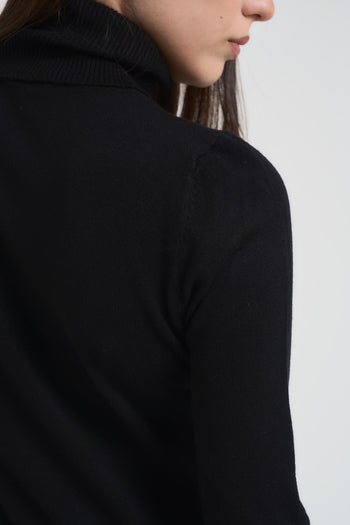 Maglia donna collo alto nera - 4