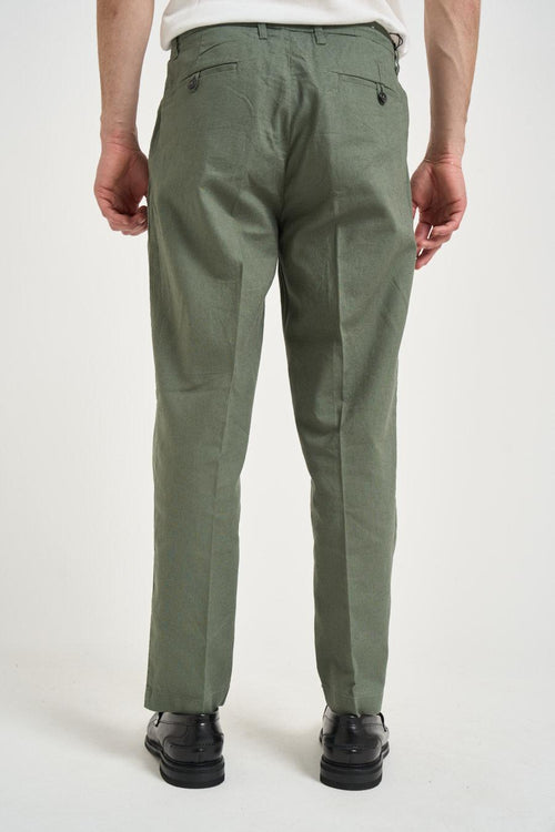 Pantalone uomo in lino verde - 2