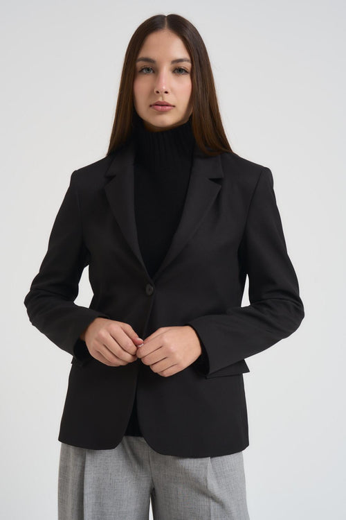 Giacca donna monopetto nera - 2