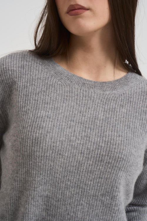 Maglia donna girocollo grigia - 2