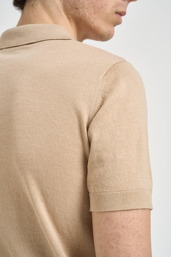 Polo uomo in maglia beige - 4