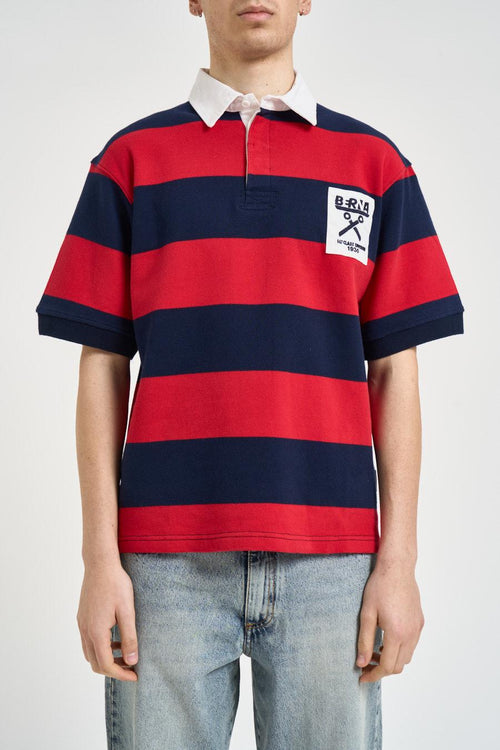 Polo uomo a righe rosse e blu - 2