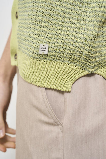 Polo uomo in maglia bicolor verde - 4