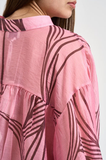 Camicia donna floreale rosa - 5
