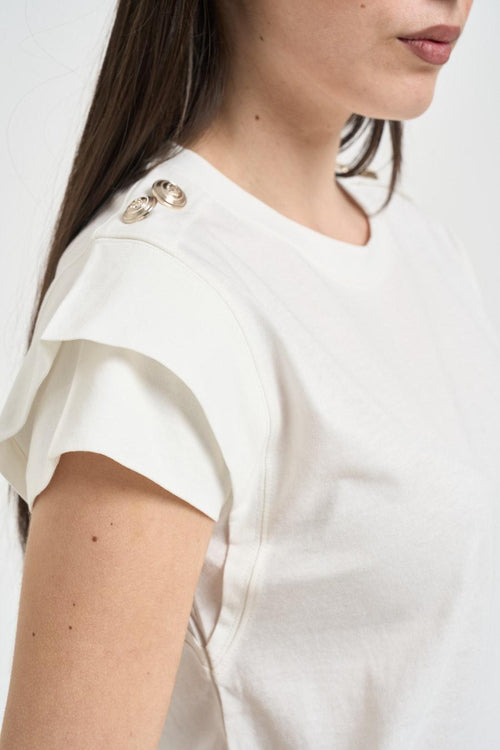T-shirt donna girocollo bianca - 2