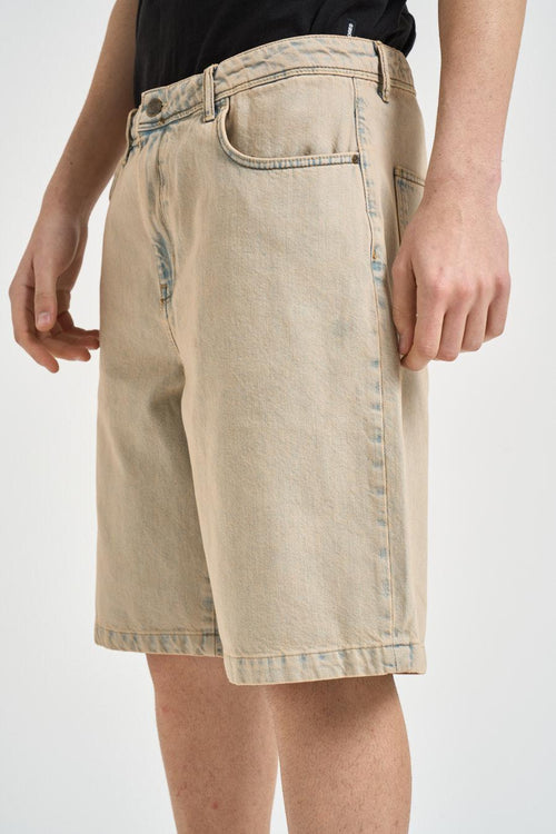 Bermuda uomo in denim sabbia - 2