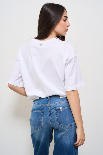 T-shirt donna bianca con pizzo - 4