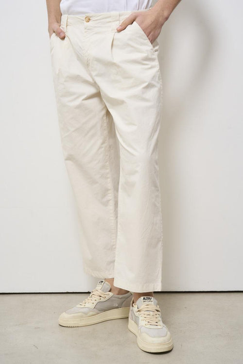 Men's trousers with pleats cream - 2