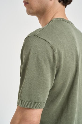T-shirt uomo in maglia verde - 4