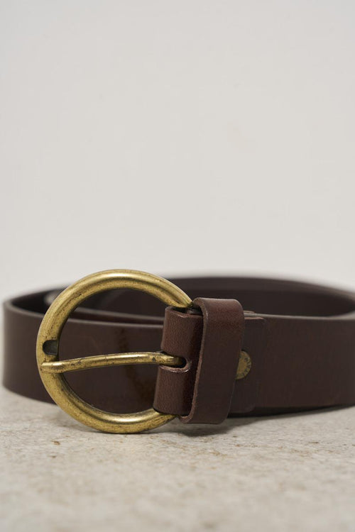 Brown women's leather belt - 2