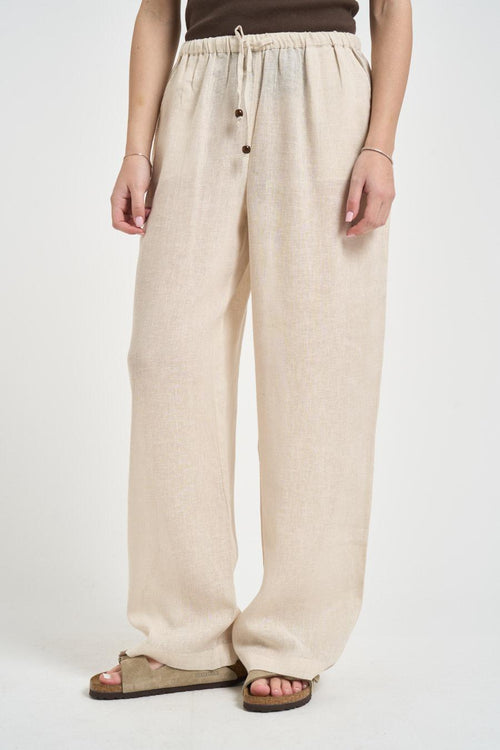 Pantalone donna gamba dritta beige - 2