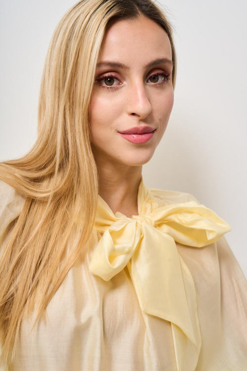 Camicia donna semitrasparente gialla - 2