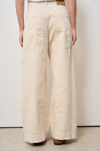 Jeans donna a palazzo beige - 4
