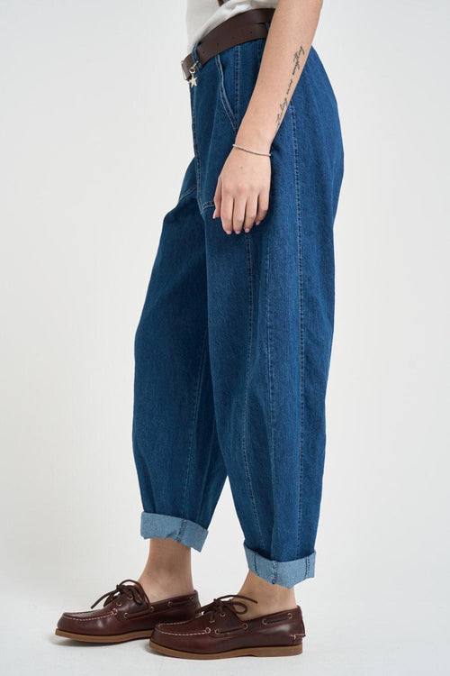 Jeans donna balloon in denim blu - 2