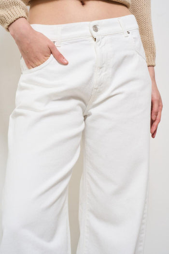 Jeans donna regular in denim bianco - 8
