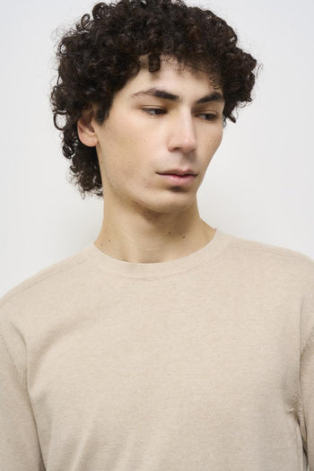 Maglia uomo girocollo beige - 3