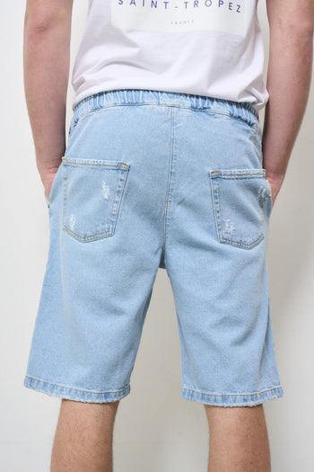 Bermuda uomo denim con strappi - 3