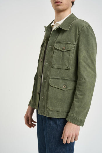 Giacca uomo in cotone verde - 4