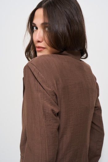 Abito donna goffrato marrone - 9