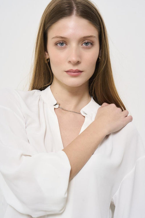 White women's blouse in georgette - 2