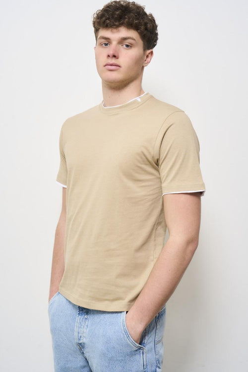 T-shirt uomo girocollo beige