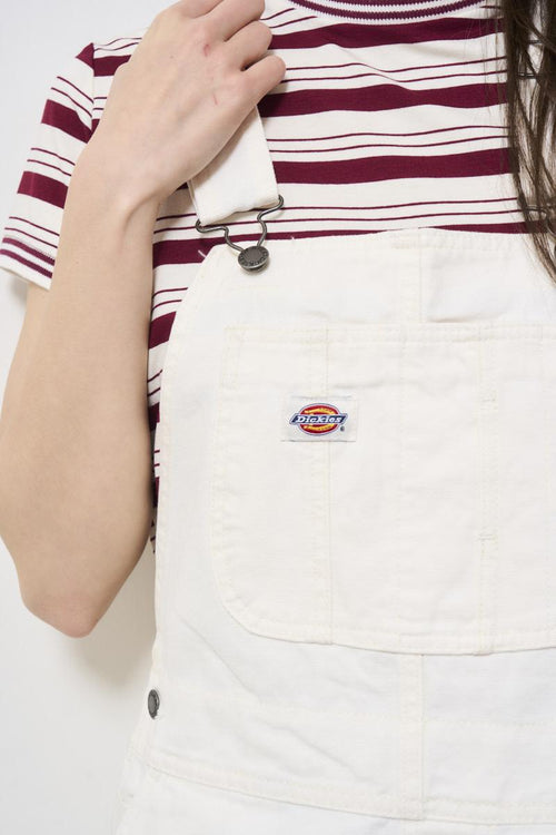 Salopette donna in denim bianco - 2
