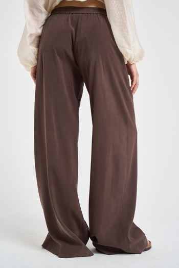 Pantalone donna fluido marrone - 3