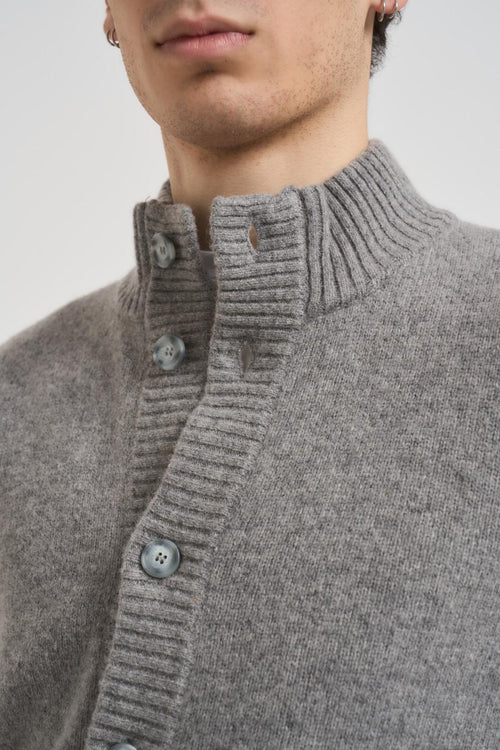 Cardigan uomo in maglia grigio - 2