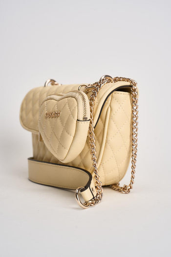 Borsa donna a tracolla giallo pastello matelassé - 3