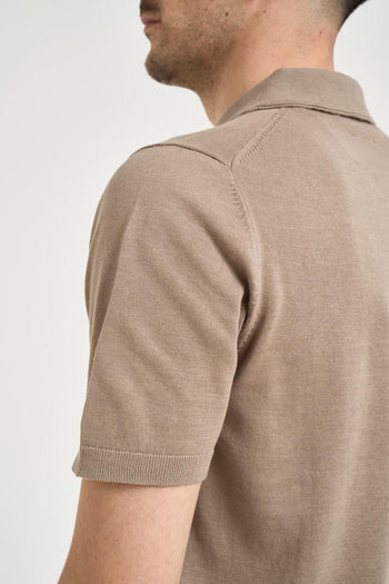 Polo uomo in maglia tortora - 5