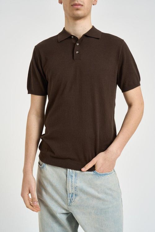 Polo uomo manica corta marrone